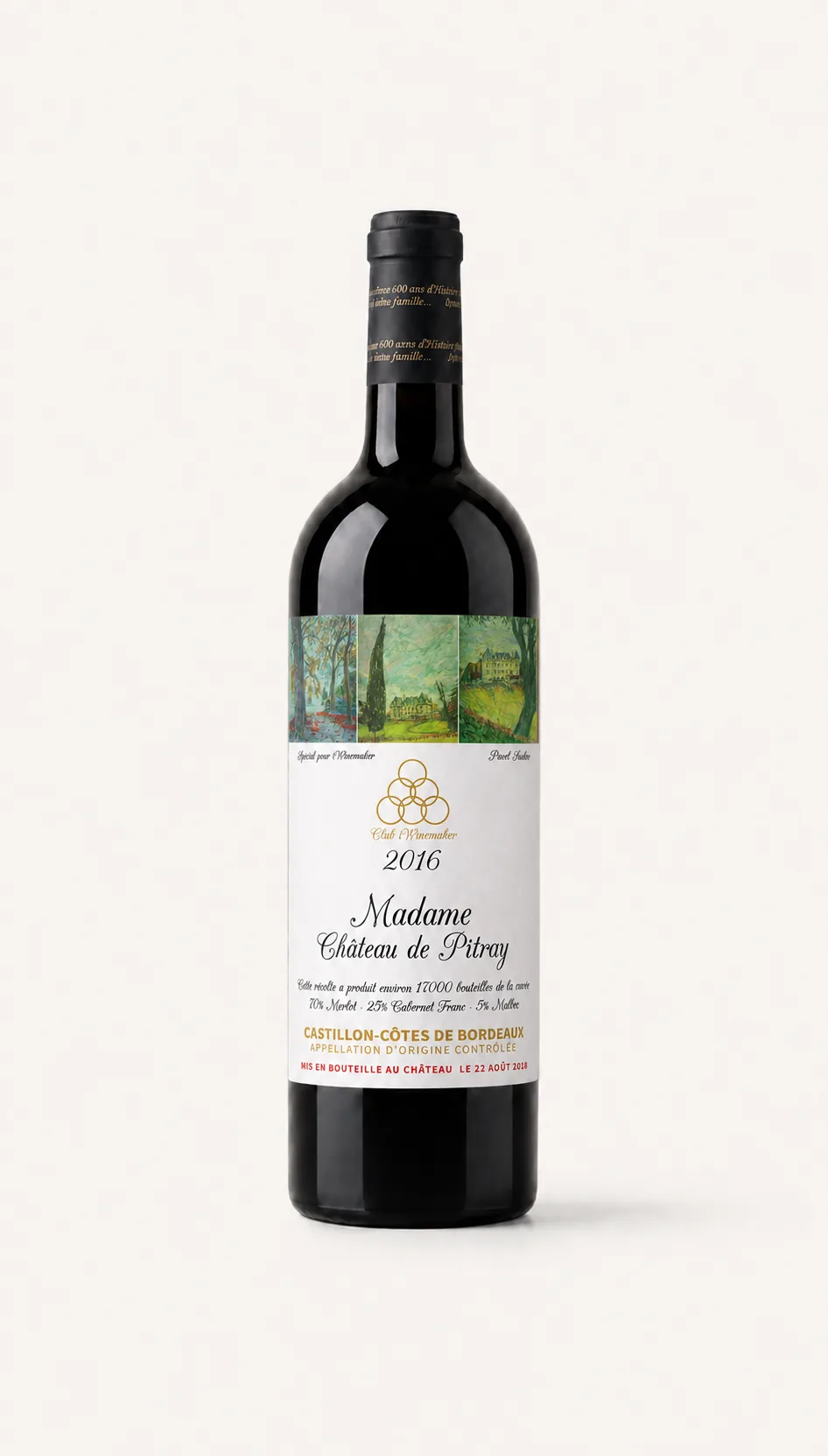Вино Madame 2016, Château de Pitray, 6 бутылок 0,75л — именное вино iWinemaker