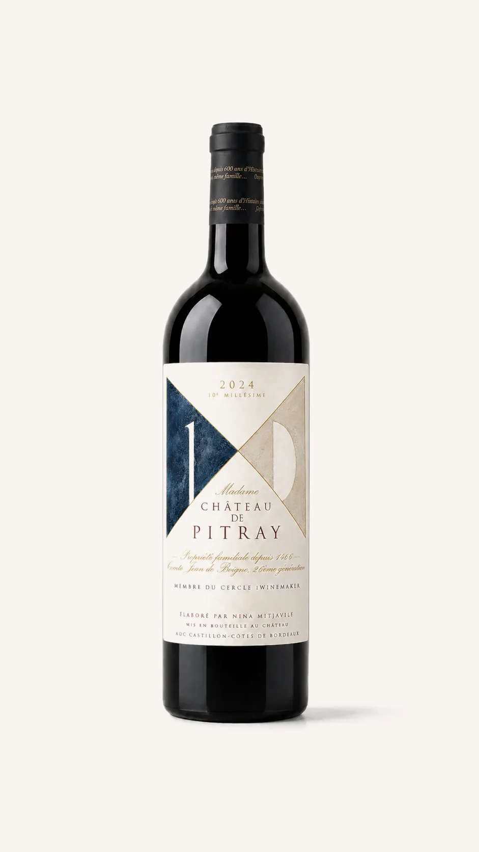 Madame Château de Pitray 2024: именное вино в подарок из Бордо, 6 бутылок iWinemaker