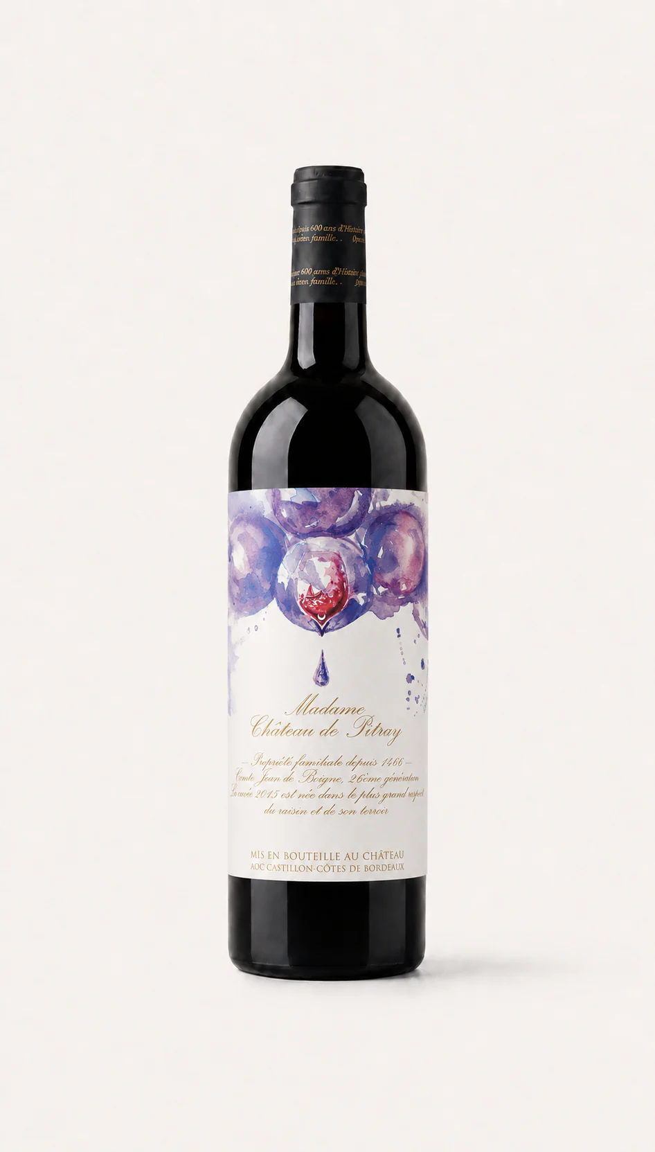 Temps du Vin iWinemaker: бутылка Madame Château de Pitray для винного подарка с дегустацией